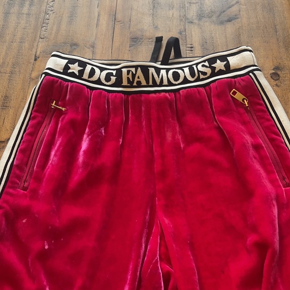 DOLCE & GABBANA Pink Velour Jogger Pants - Picture 4 of 6